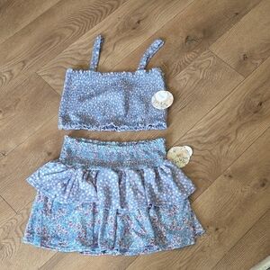 Blue Floral Two-Piece Set